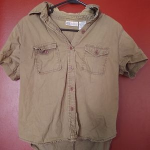 Faded Glory olive green button up. Sz med.
